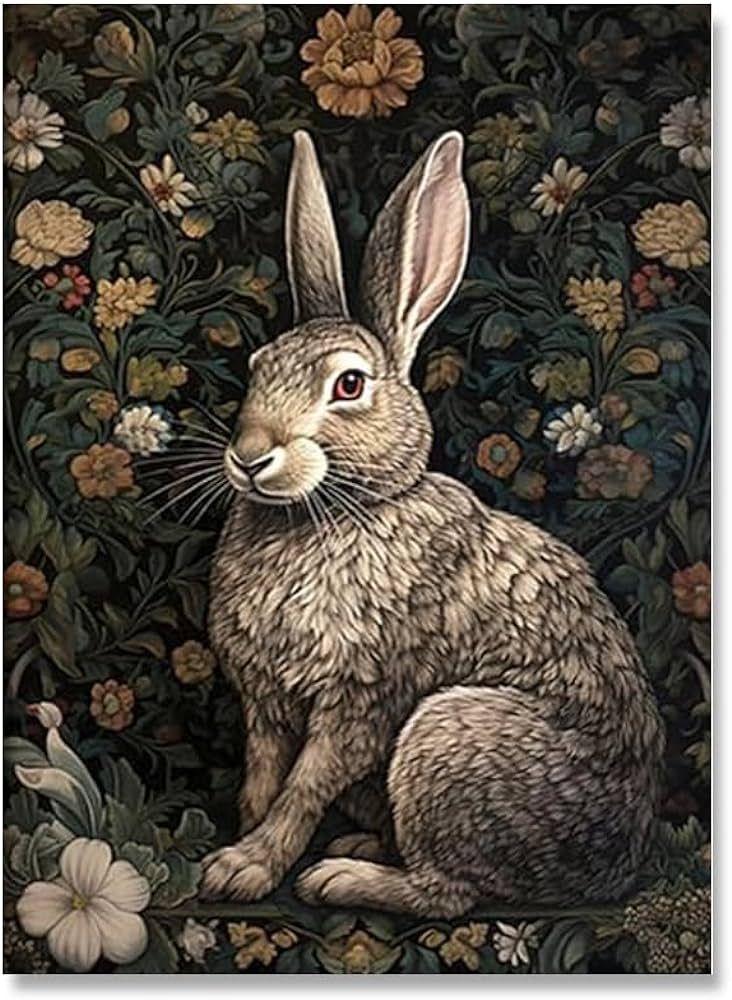 William Morris Animal rabbit Poster William Morris Canvas Wall Art Retro Painting William Morris ... | Amazon (US)