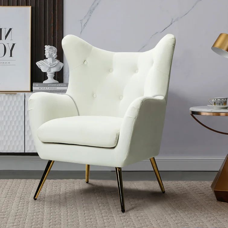 Avianna 29.5Cm Wide Tufted Polyester Wingback Chair | Wayfair Professional