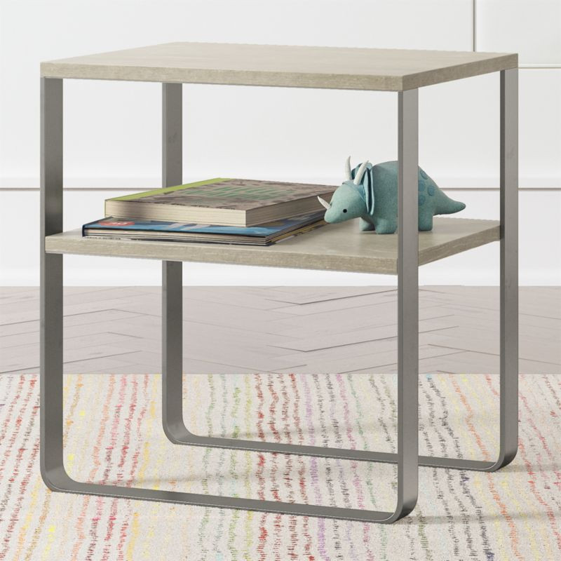 Kids Drew Wood and Metal Nightstand + Reviews | Crate and Barrel | Crate & Barrel