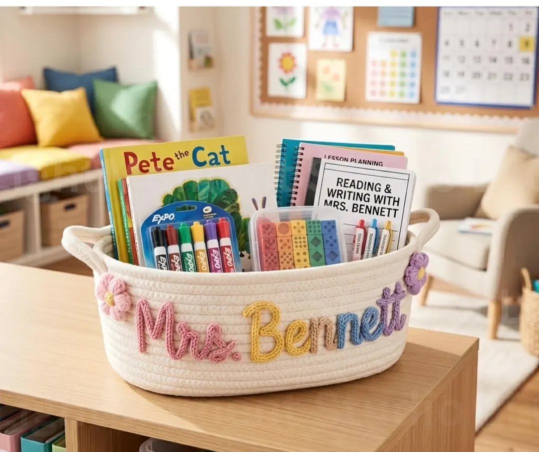 Personalized Teacher Appreciation Gift | Custom Teacher Basket | Thank You Gift for Teacher |  En... | Etsy (US)