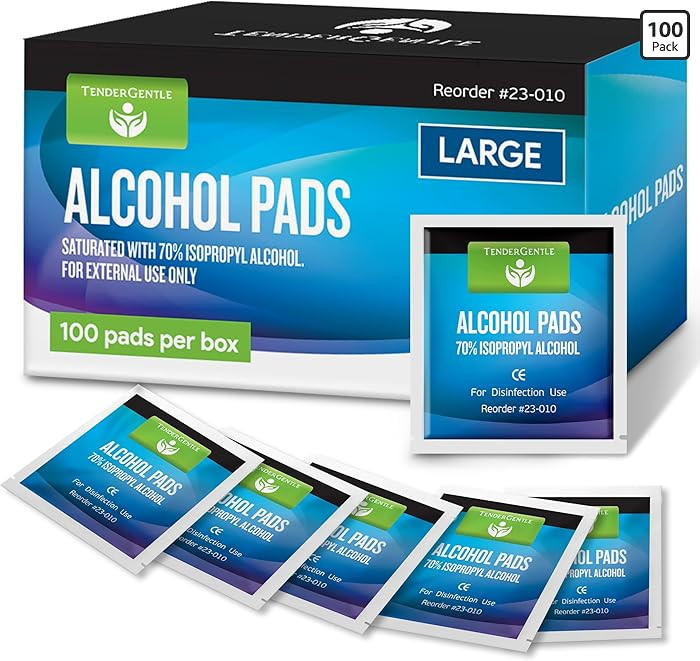Alcohol Wipes Individually Wrapped - 100 Sterile Alcohol Prep Pads Saturated with 70% Isopropyl -... | Amazon (US)