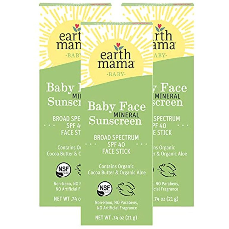 Baby Face Mineral Sunscreen Face Stick Spf 40 By Earth Mama | Reef Safe, Non-Nano Zinc, Contains ... | Walmart (US)