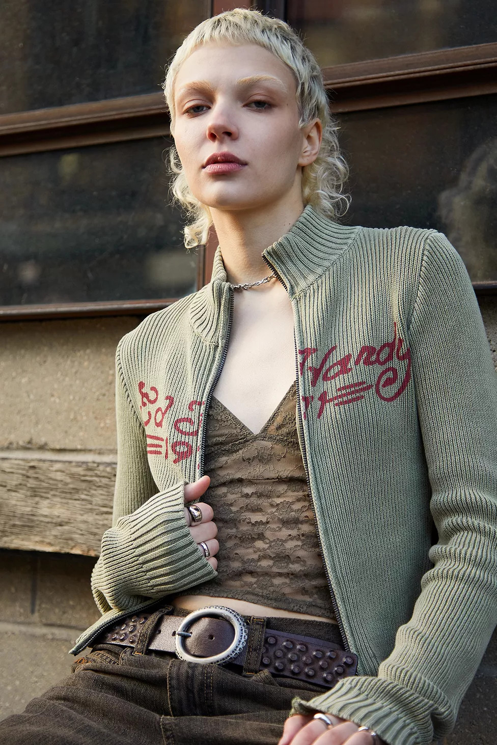 Ed Hardy UO Exclusive Rose Death Knitted Track Jacket | Urban Outfitters (EU)