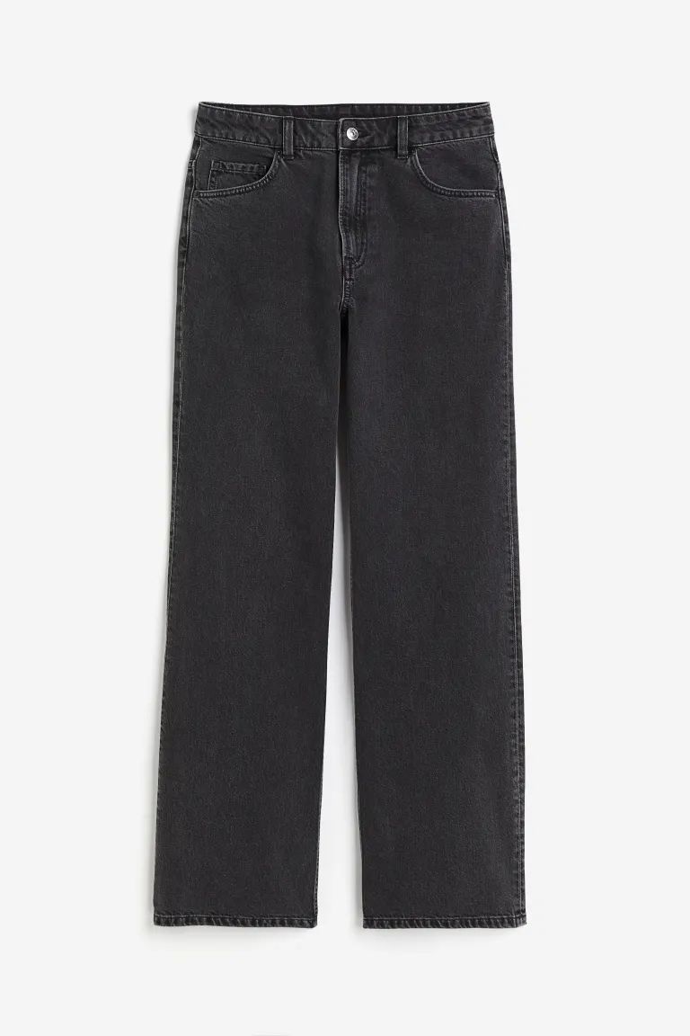 Wide High Jeans - Black - Ladies | H&M US | H&M (US + CA)