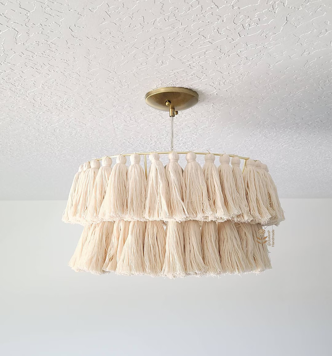 Tassel Chandelier, Two-tiered Tassel Chandelier, Boho Chandelier, Boho Light Fixture, Fringe Chan... | Etsy (US)