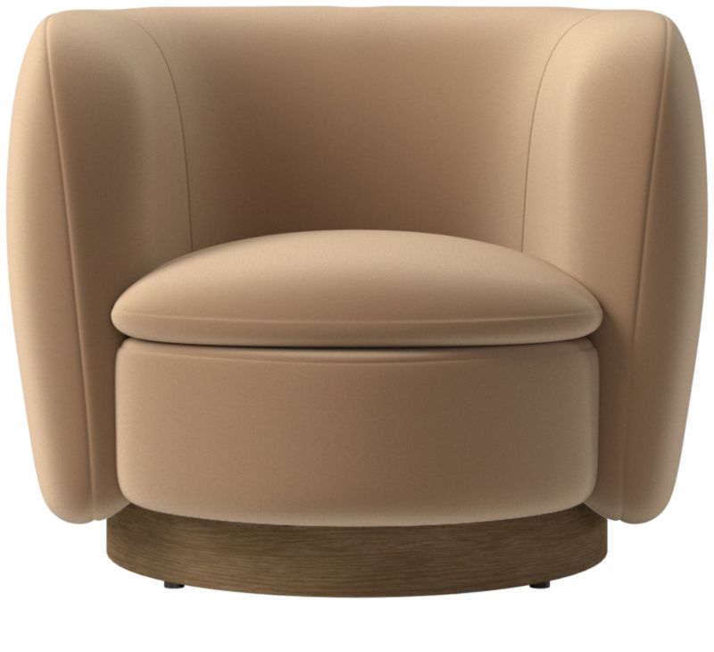 Muir Camel Velvet Swivel Chair | CB2 | CB2
