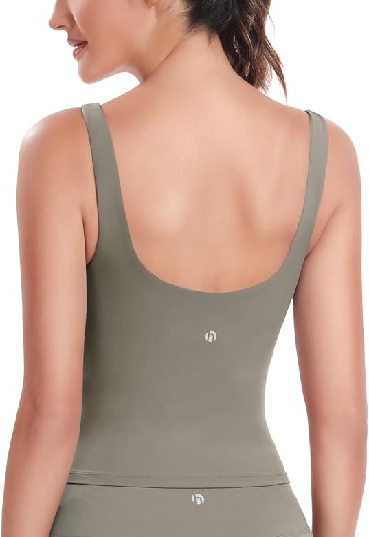 HeyNuts Zeal Bra Longline Classic U Back Medium Impact Wirefree Sports Bras, Workout Tank Tops wi... | Amazon (US)