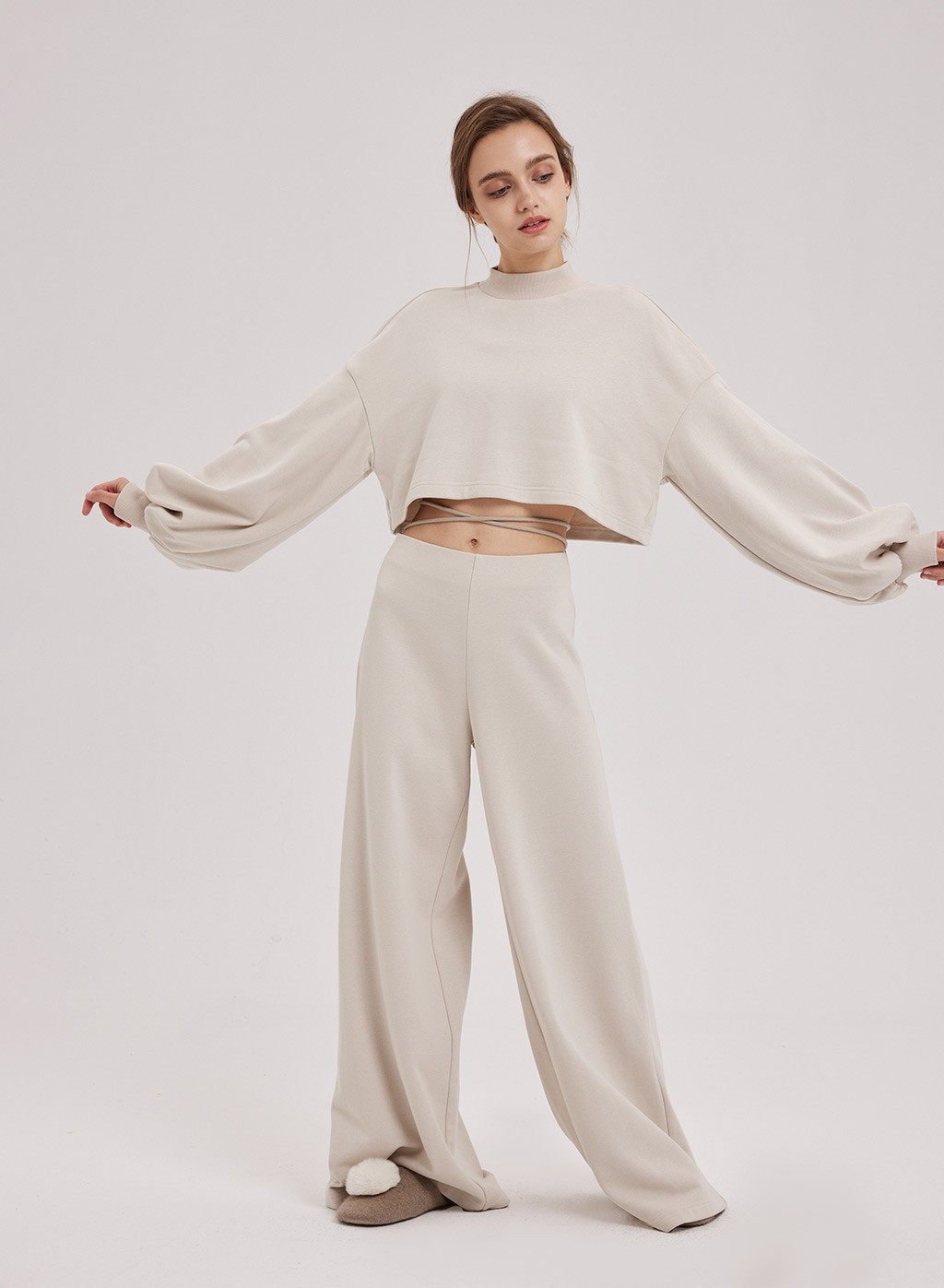 Waist Tie Crop Top Set | NAP Loungewear