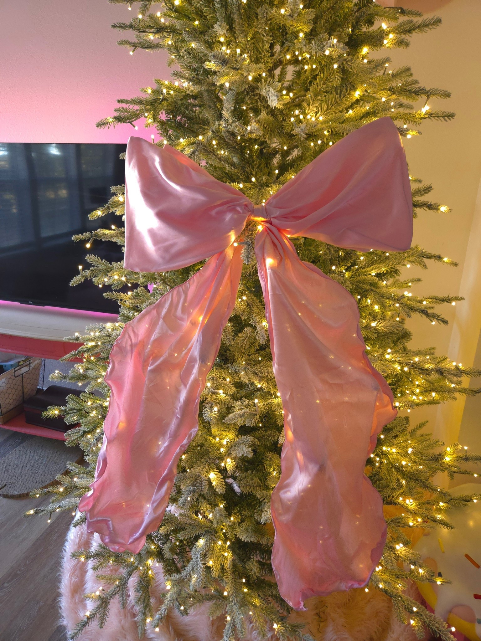 The viral Walmart satin bow tree topper in pink is GORGEOUS and such a steal for under $15! Such a nice dupe for the Anthropologie bow tree topper! 🎀

#LTKSeasonal #LTKHome #LTKHoliday