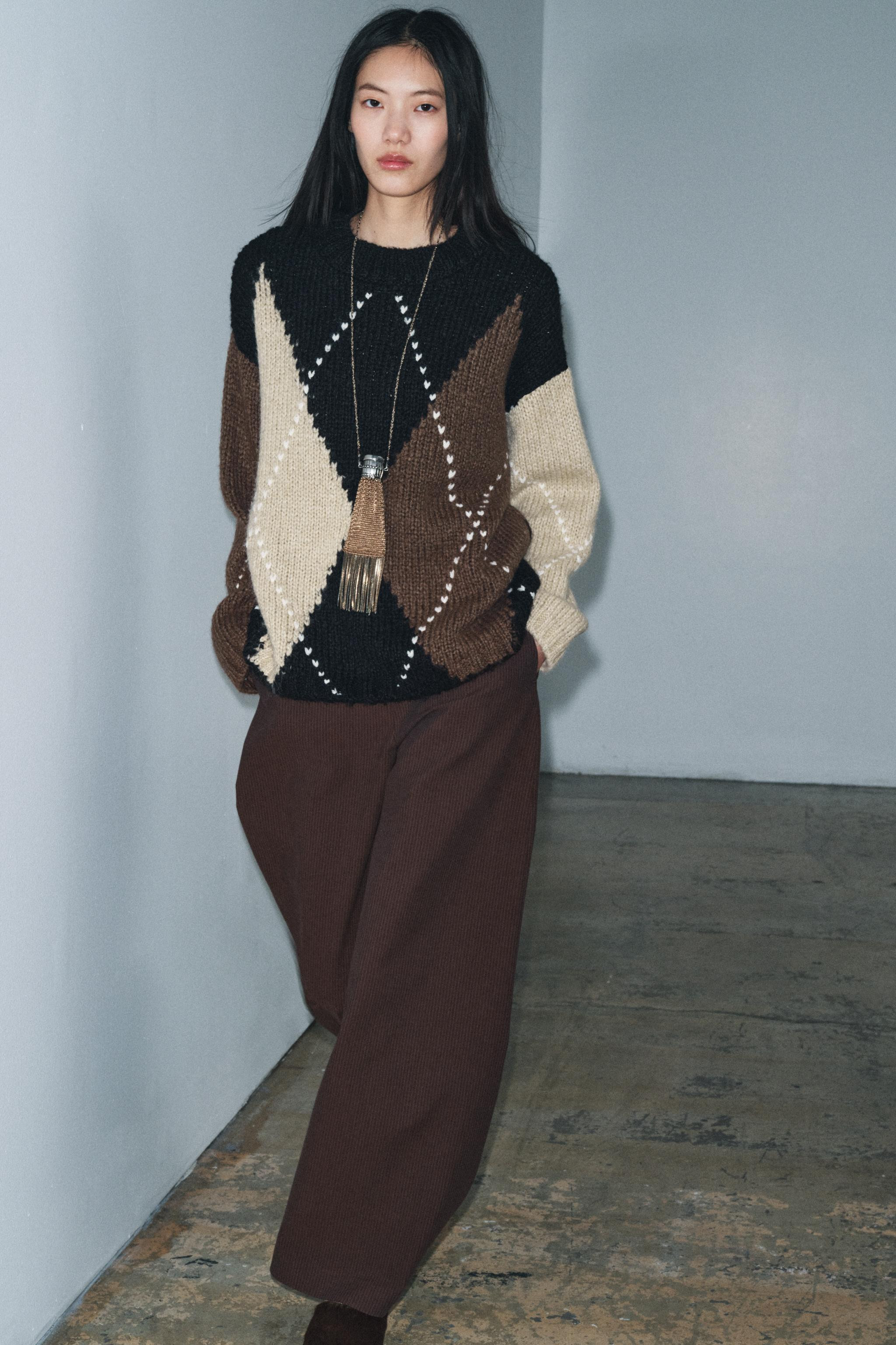 STRICKPULLOVER MIT RAUTENMUSTER | Zara DE