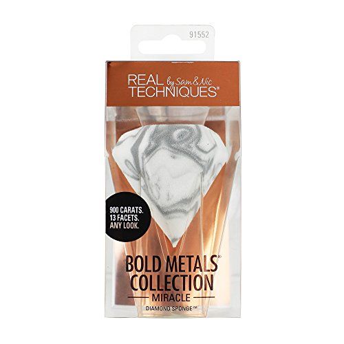 Real Techniques Bold Metals: Diamond Sponge, Create Shadow or Highlighting, Multi Surfaced for Variety of Application, Synthetic Materials, Latex Free | Amazon (US)