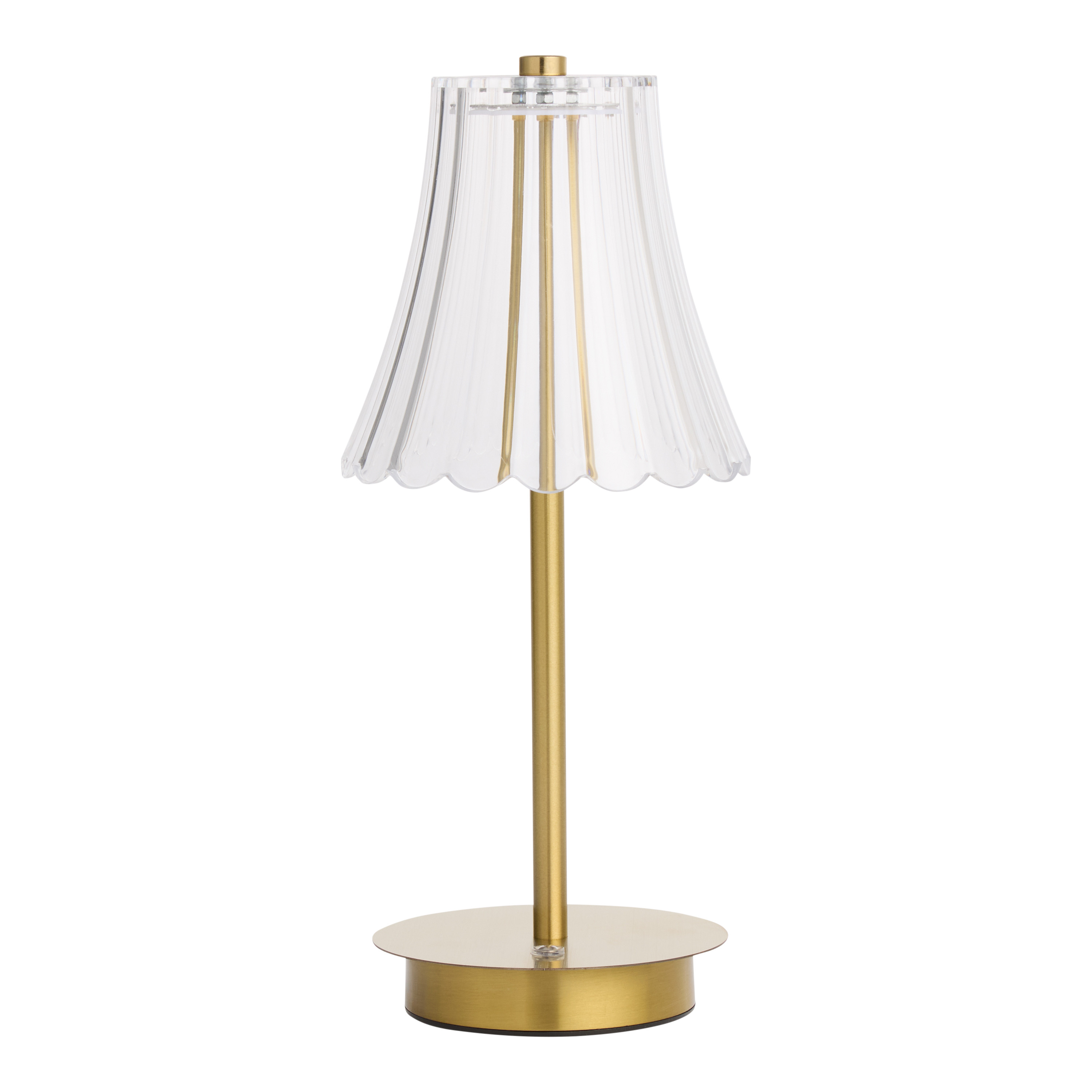 Antique Brass Fluted USB Rechargeable LED Cordless Touch Lamp | World Market