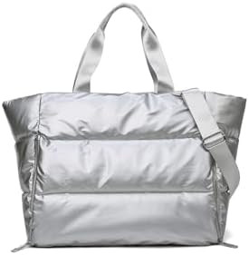 Puffer Tote Bag Large Shiny Yoga Mat Quilted Puffy Tote Bag Trendy Bubble Purse For Women Oversiz... | Amazon (US)