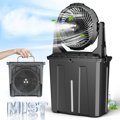Ausic 10\u2033 9L Portable Misting Fan, [Max 55Hrs] Outdoor Mister Fan for Outside Patios Golf, 2... | Amazon (US)