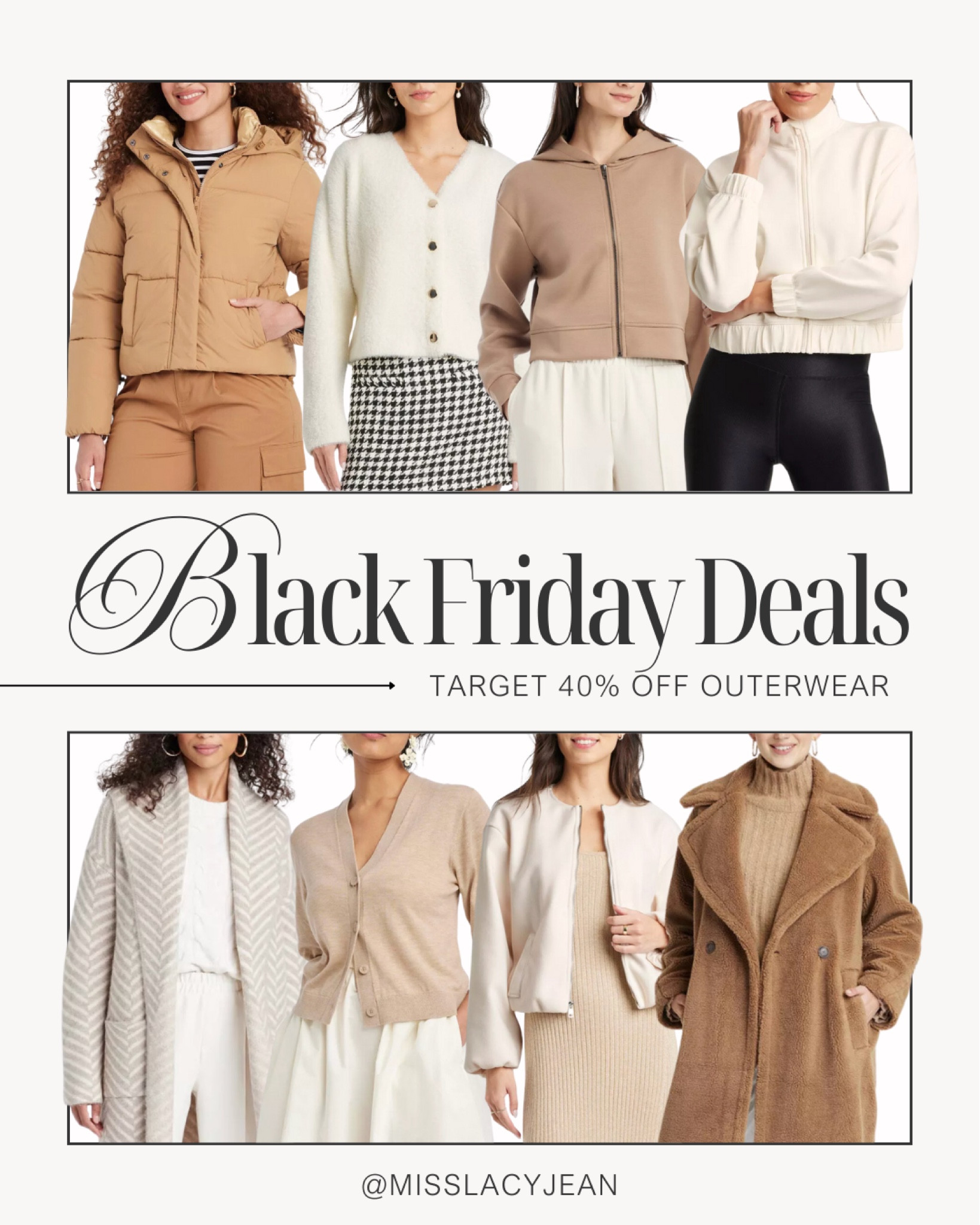 Black Friday Deals - 40% Off Outerwear At Target ✨

black friday deals // black friday 2024 // black friday sale // target style // target fashion // target finds // target jacket // gifts for her // gift ideas for her // gift guide for her

#LTKCyberWeek #LTKStyleTip #LTKFindsUnder50