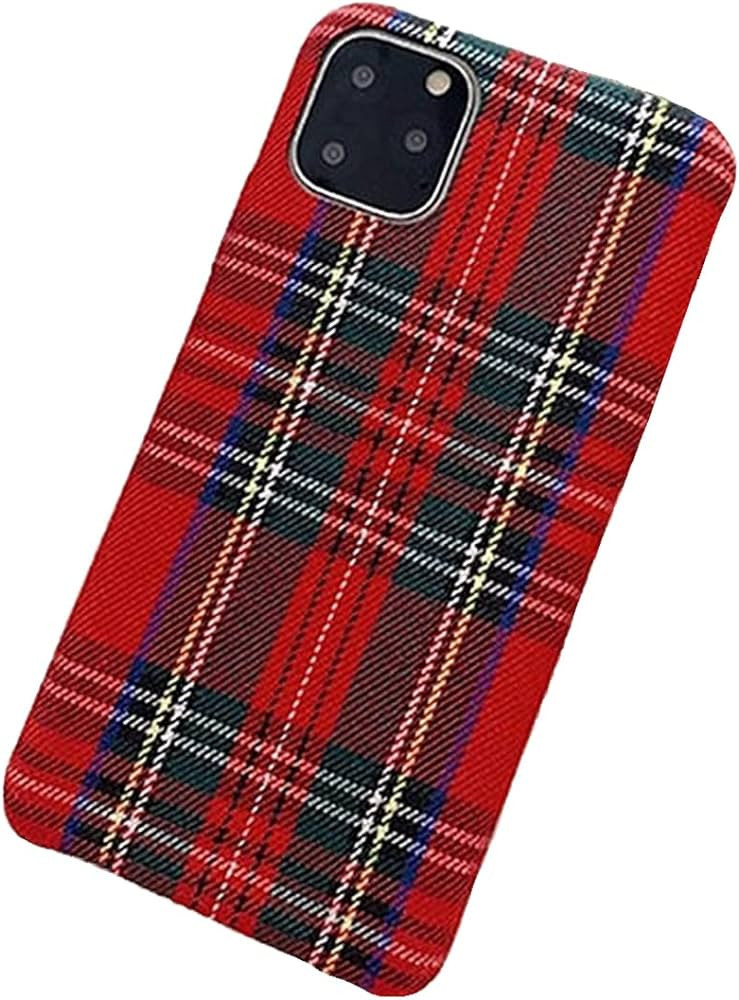 Mixneer Warm Flannel Plaid Cloth Phone Case Simple Plush Fabric Phone Case Compatible with iPhone... | Amazon (US)