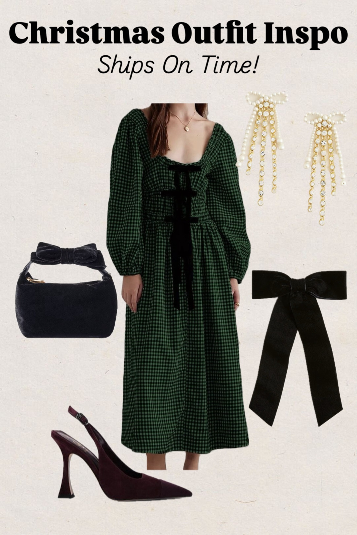 Holiday party outfit
Christmas outfit
Christmas dress
Maxi dress
Plaid dress
Bow
Velvet bag
Gifts for her
Velvet shoes
Bow earrings
Pearl earrings


#LTKSaleAlert #LTKFindsUnder50 #LTKShoeCrush