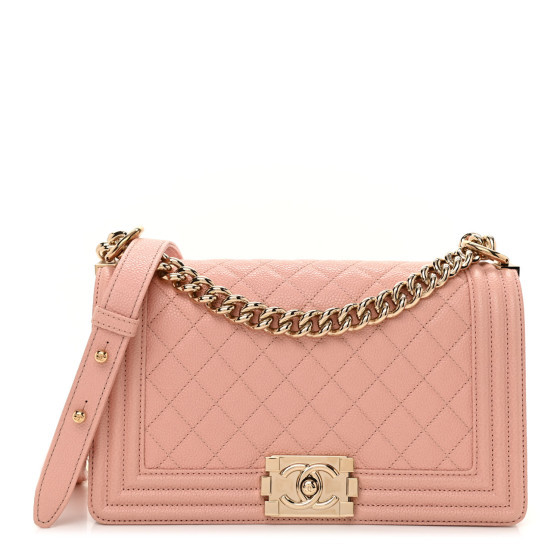 Caviar Quilted Medium Boy Flap Light Pink | FASHIONPHILE (US)