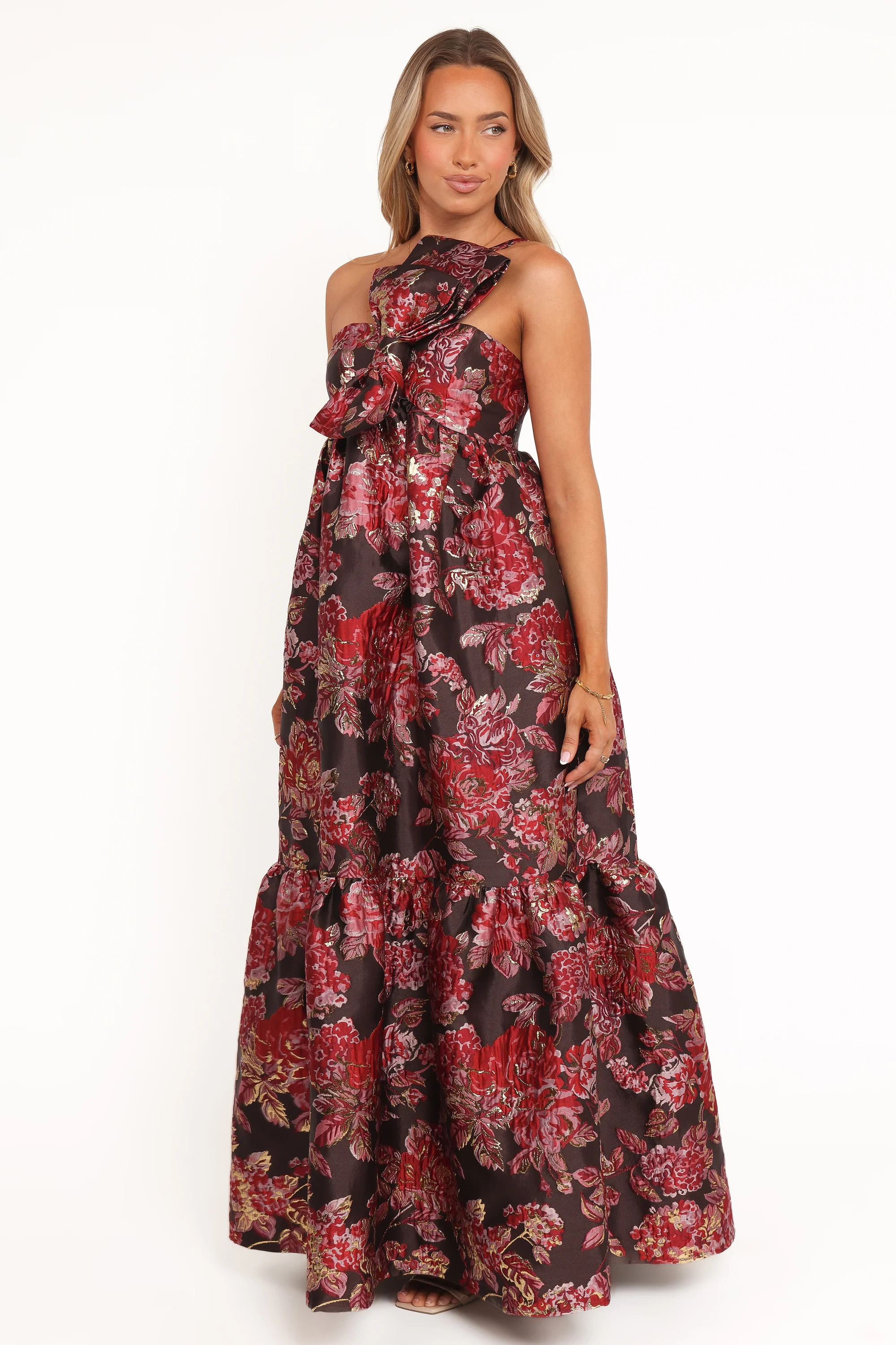 Betina Bow Front Maxi Dress - Brown Floral | Petal & Pup (US)