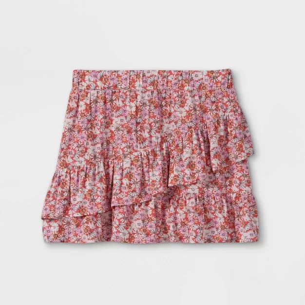 Girls' Floral Ruffle Skirt - art class™ | Target