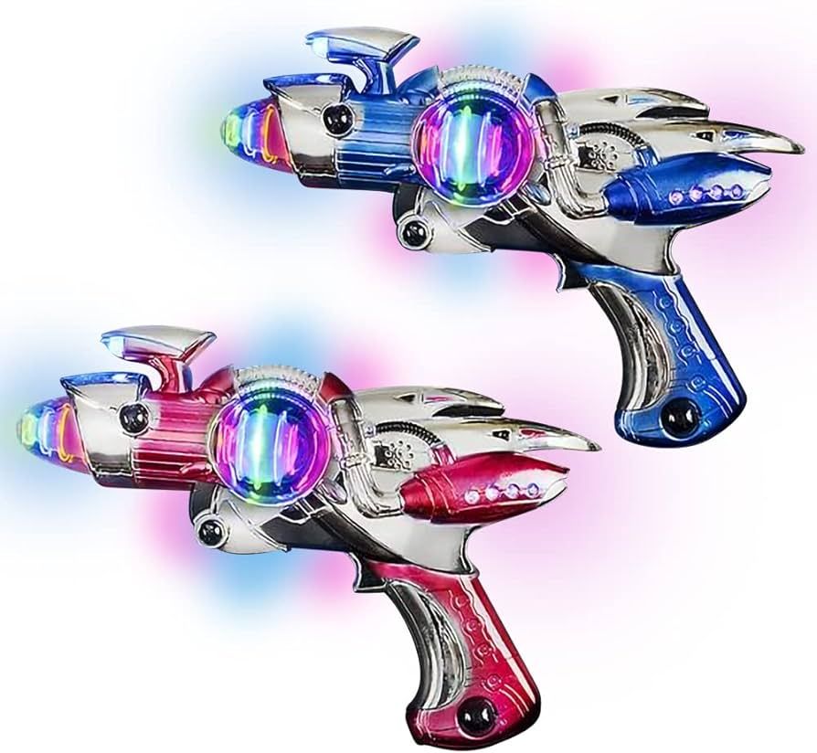 ArtCreativity Red & Blue Super Spinning Space Toy Gun Set with Flashing Lights & Sound Effects, P... | Amazon (US)