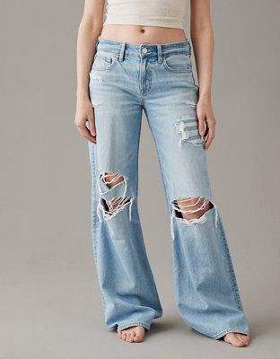 AE Strigid Low-Rise Baggy Wide-Leg Jean | American Eagle Outfitters (US & CA)