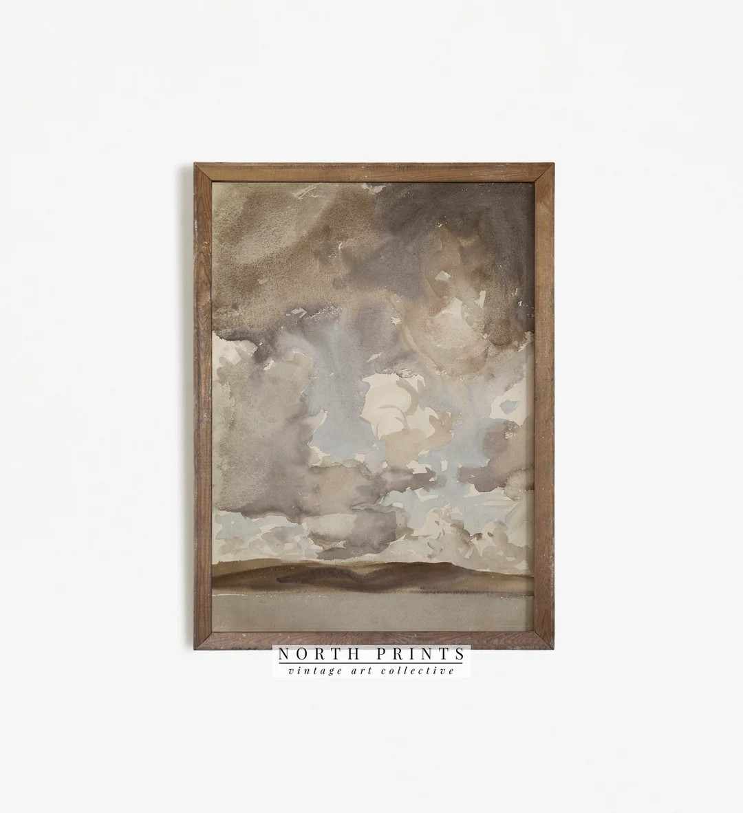 Neutral Watercolor Landscape  Vintage Horizon Painting - Etsy | Etsy (US)