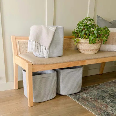 Storage Cubes 11 Inch Rope Woven Baskets For Organizing, 3-Cube Storage Bin | Square Storage Baskets For Shelves Organizer, Classroom, Kids Toy Bins, | Wayfair North America