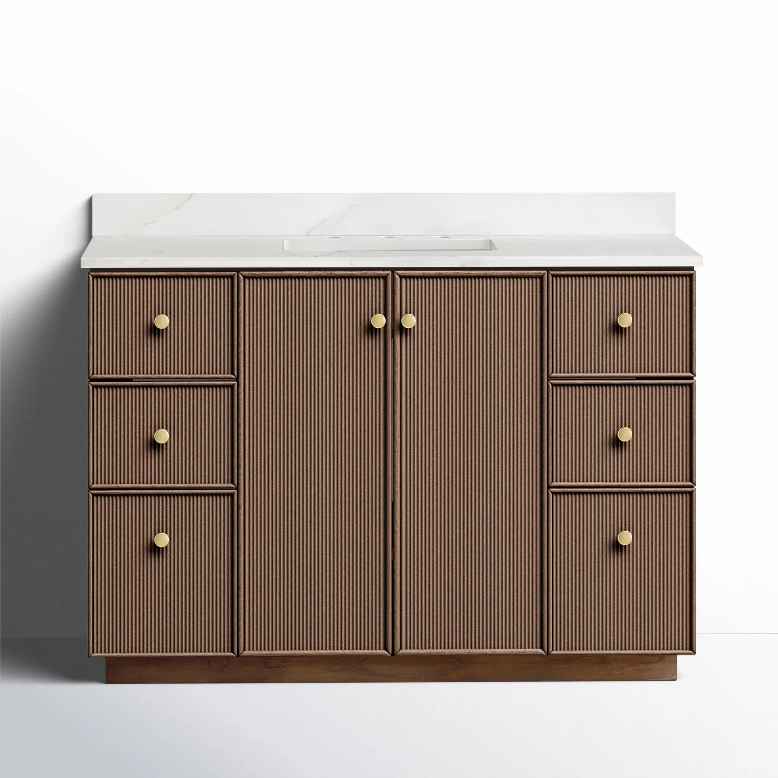 Birch Lane™ Rally 48'' Free Standing Single Bathroom Vanity with Calacatta Quartz Top & Reviews... | Wayfair North America