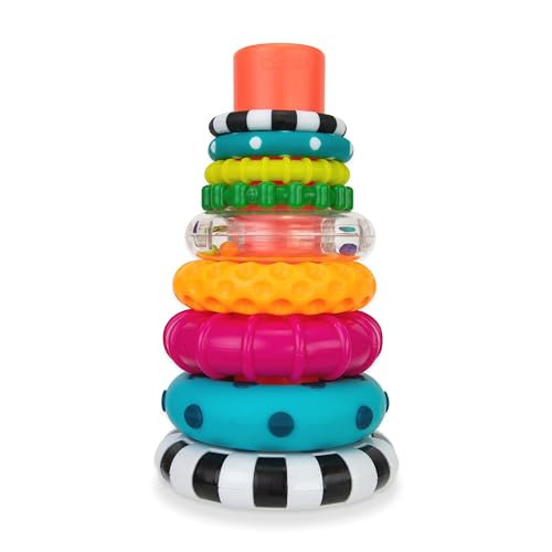 Sassy Stacks of Circles Stacking Ring STEM Learning Toy, Age 6+ Months, Multi, 9 Piece Set | Amazon (US)