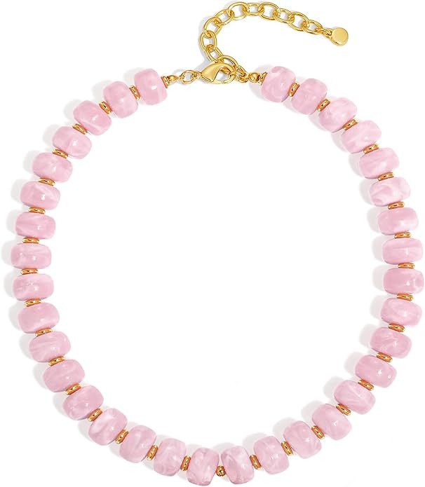 LILIE&WHITE Mothers Day Gifts for Mom Daughter Resin Chunky Beaded Necklace for Women Minimalisti... | Amazon (US)
