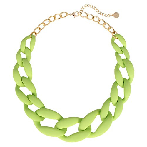 Coiris Statement Chunky Acrylic Chain Link Choker Necklace Fashion Women Collar Necklaces Acrylic Resin Chain Necklace(N0097-Frosted Green) | Amazon (US)