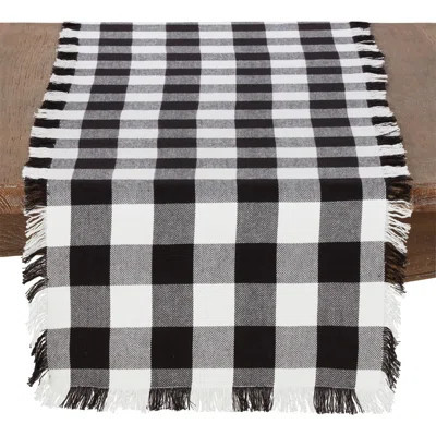 Classic Buffalo Plaid Design Fringed 100% Cotton Table Runner 16 X 72 Inch | Wayfair North America
