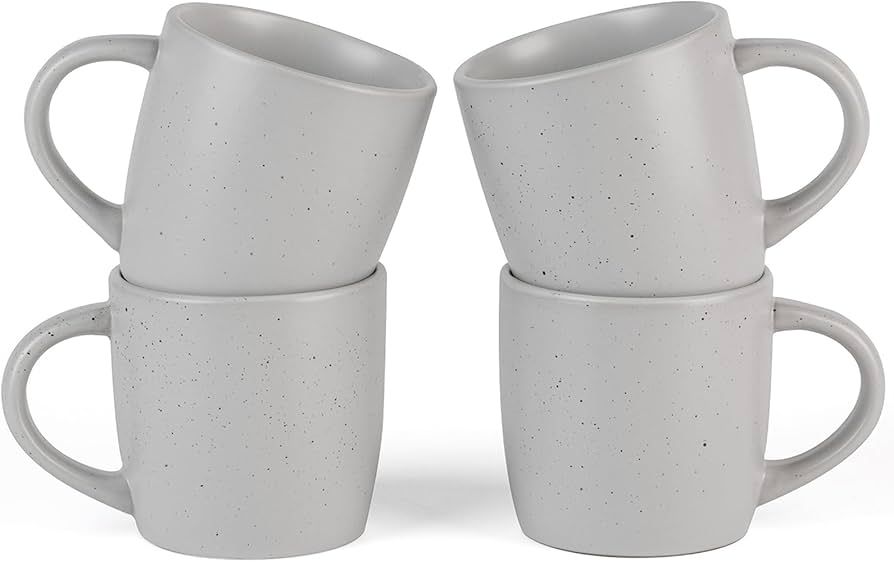 famiware Speckled Coffee Mugs Set of 4, 13oz Large Stoneware Coffee Mugs, Modern Coffee Mugs Set ... | Amazon (US)