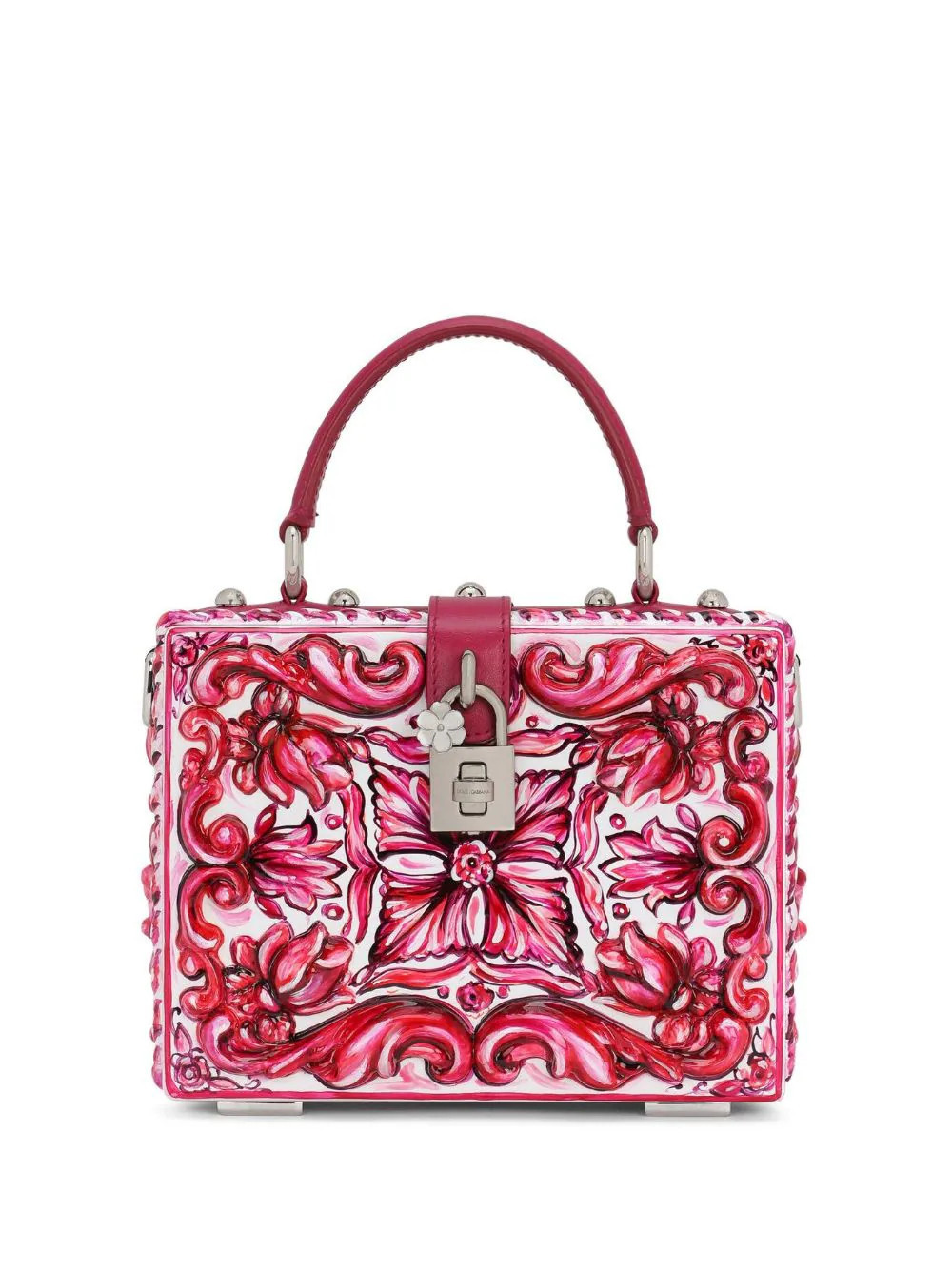 Dolce & Gabbana Dolce Box Majolica-print shoulder bag - Pink | Farfetch Global