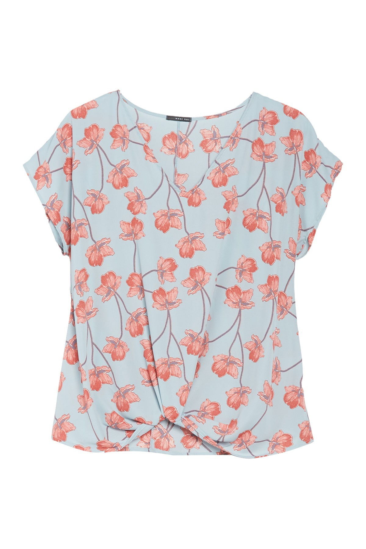 WEST KEIWoven Floral Print Twisty Top (Plus Size) | Nordstrom Rack