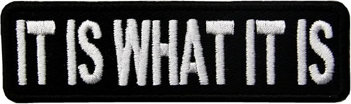 EmbTao It is What It is Funny Biker Embroidered Iron On Sew On Patch | Amazon (US)