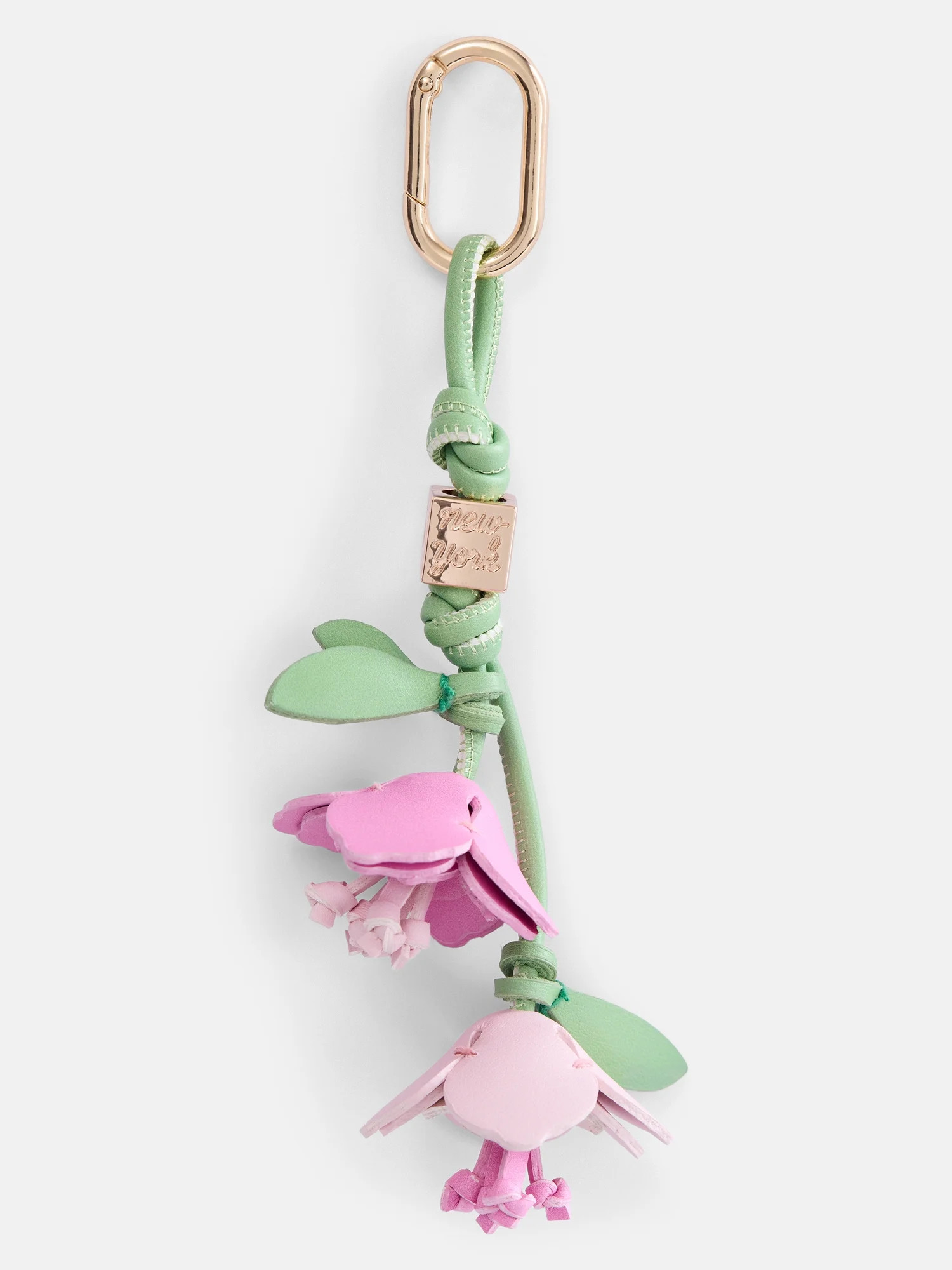 Free Assembly Women's 3D Faux Leather Floral Handbag Charm, Pink | Walmart (US)