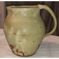Beautiful Vintage Ceramic Pitcher Handmade American Art Pottery Water Juice Natural Earthtones Artis | Etsy (US)