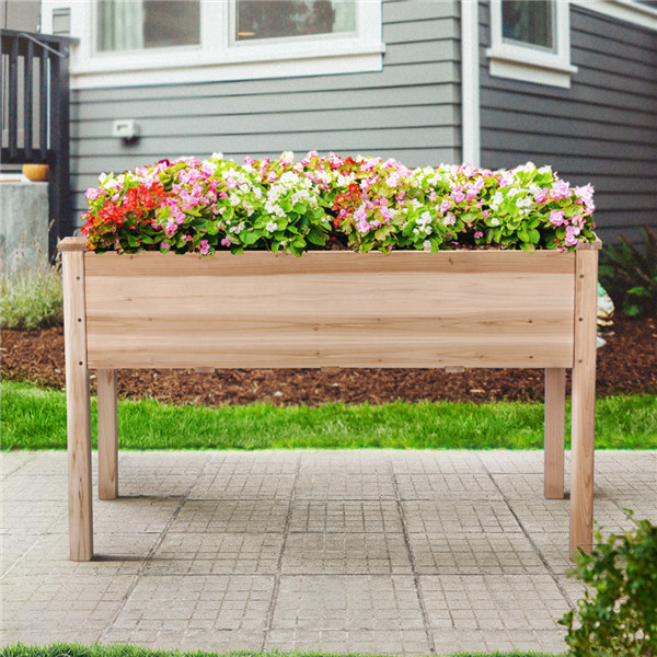 Topeakmart 49" x 23" x 30" Beige Fir Planter Box - Walmart.com | Walmart (US)