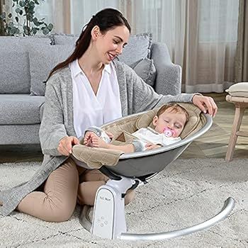Amazon.com: Hot Mom Baby Swing: Bluetooth and Intelligence Timing Electric Baby Rocker Multiple G... | Amazon (US)