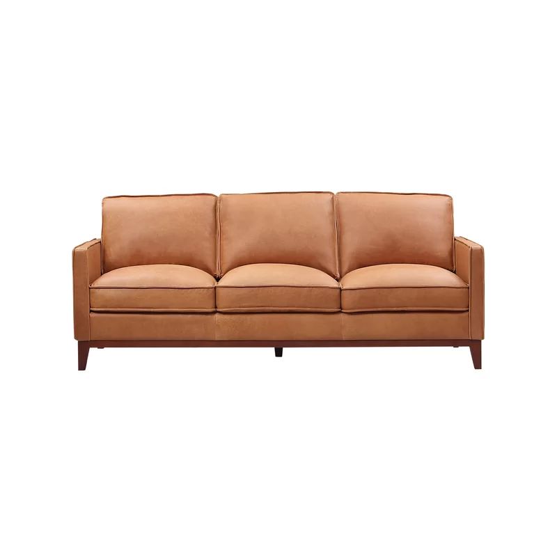 Berriman 85'' Genuine Leather Square Arm Sofa | Wayfair North America