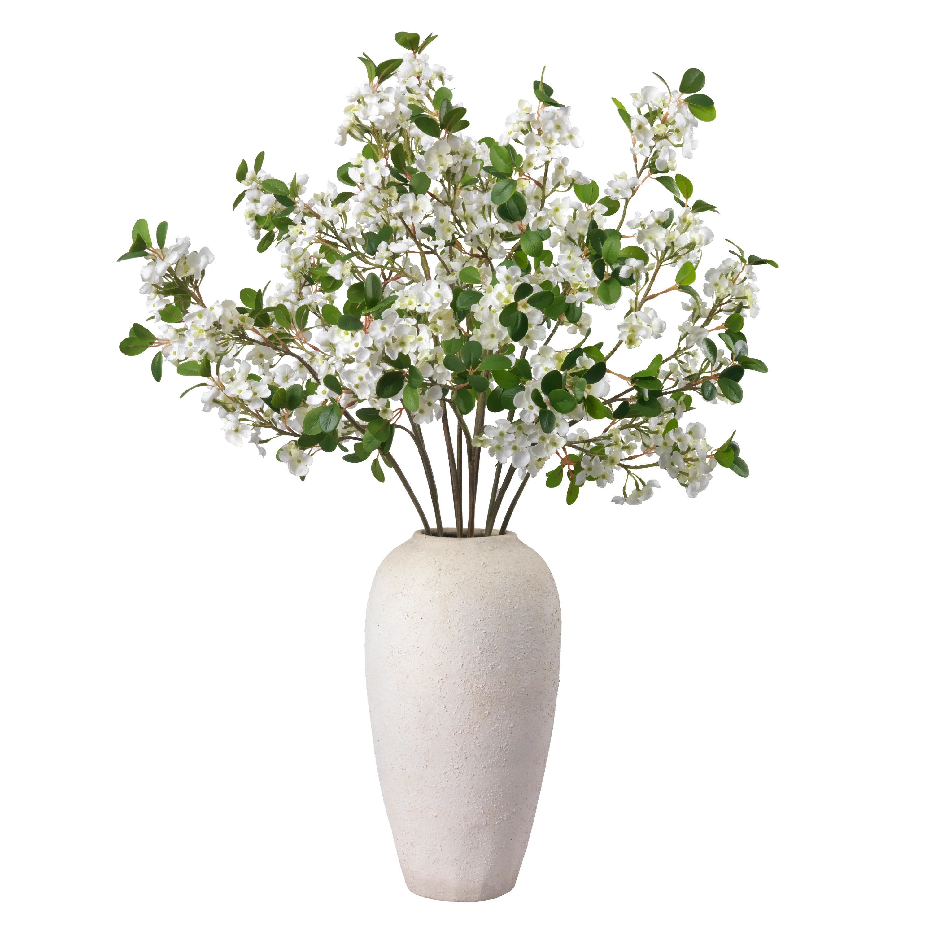 White Blossoms in Textured Vase - Limited Edition | Stark Carpet