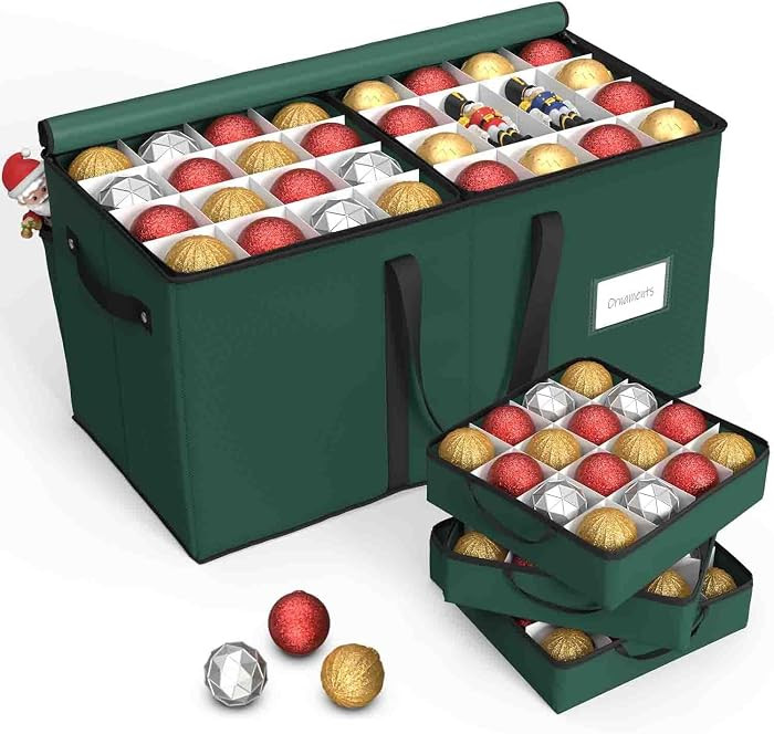 Sunvigor Christmas Ornament Storage Box with 8 Trays, Fits 128 Holiday Ornament Christmas Storage... | Amazon (US)
