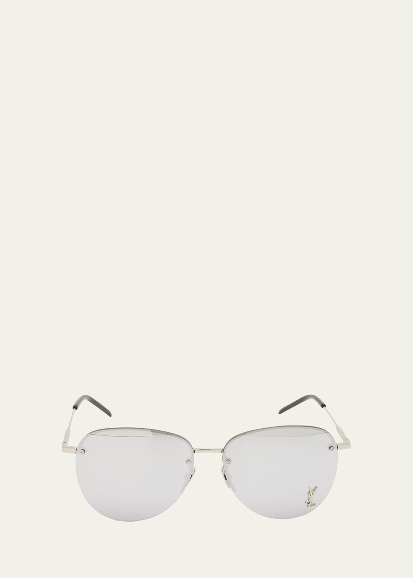 Saint Laurent Men's Monogram Pilot Metal Sunglasses | Bergdorf Goodman