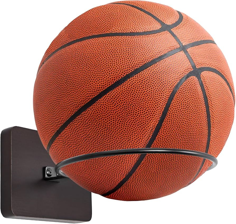 Basketball Holder Wall Mount, Ball Holder Sports Ball Storage Rack Football Volleyball Basketball... | Amazon (US)