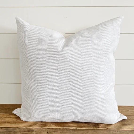 Rylan Neutral Herringbone Pillow Cover Neutral Pillow  - Etsy | Etsy (US)