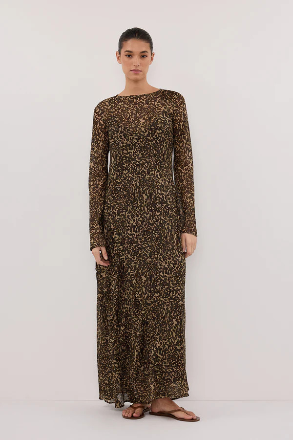MARVILLA CHOC SLEEVED MAXI DRESS | DISSH