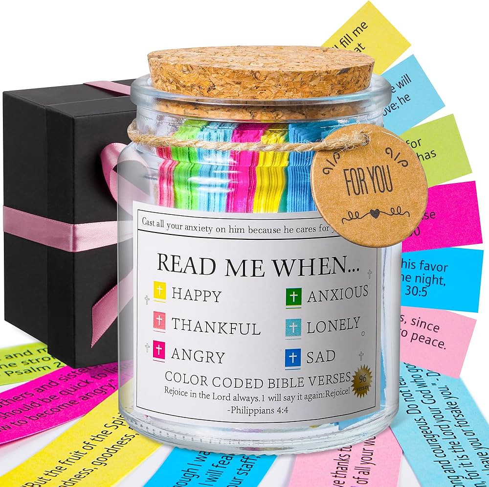 Bible Verse Jar, Read Me When Bible Verses Jar for Emotions and Feelings, Christian Gifts for Wom... | Amazon (US)