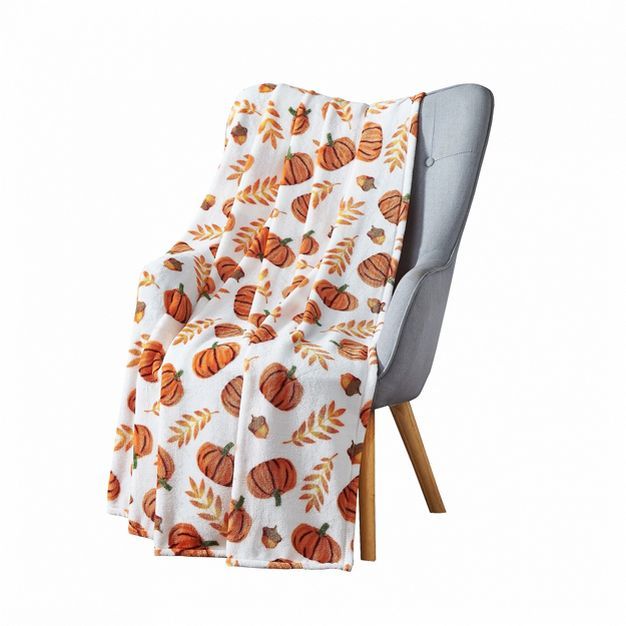 Kate Aurora Fall Autumn Pumpkins & A-Corns Ultra Soft & Plush Oversized Accent Throw Blanket - 50... | Target